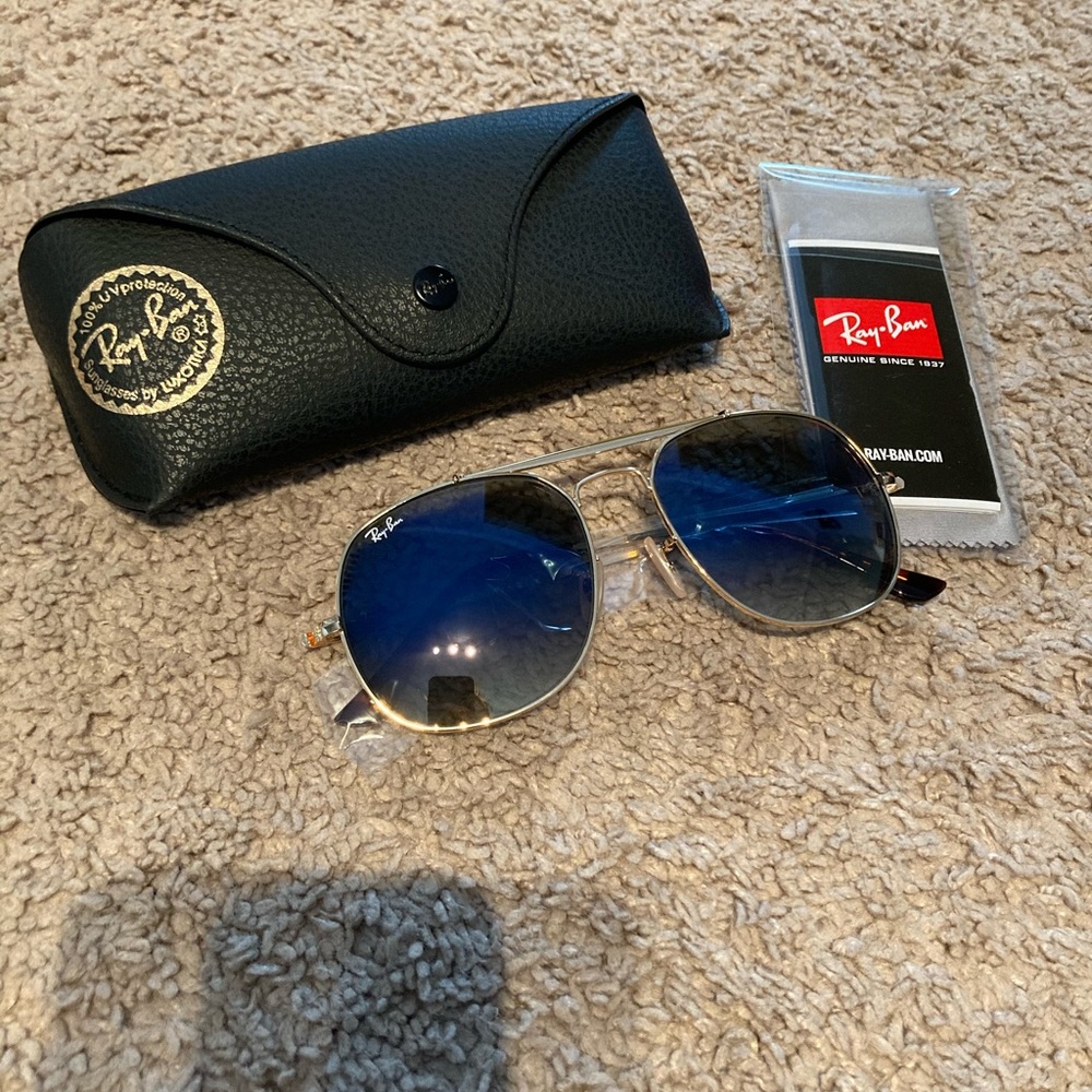 Rayban 3561 sunglasses light blue mirrored ombré